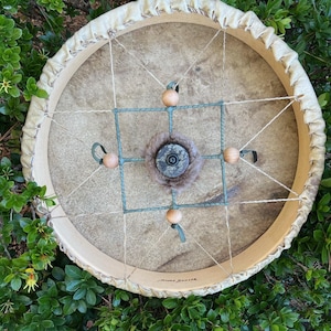 Medicine Wheel Shaman Frame Drum - made with honor in a sacred and traditional way.