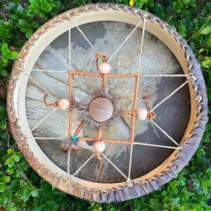 Medicine Wheel Shaman Frame Drum - made with honor in a sacred and traditional way.