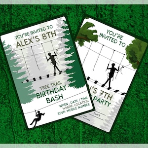 Tree Trails Birthday Party Invitation | Editable CANVA Template| Outdoor Adventure Invite | Forest Theme Party | Birthday Party