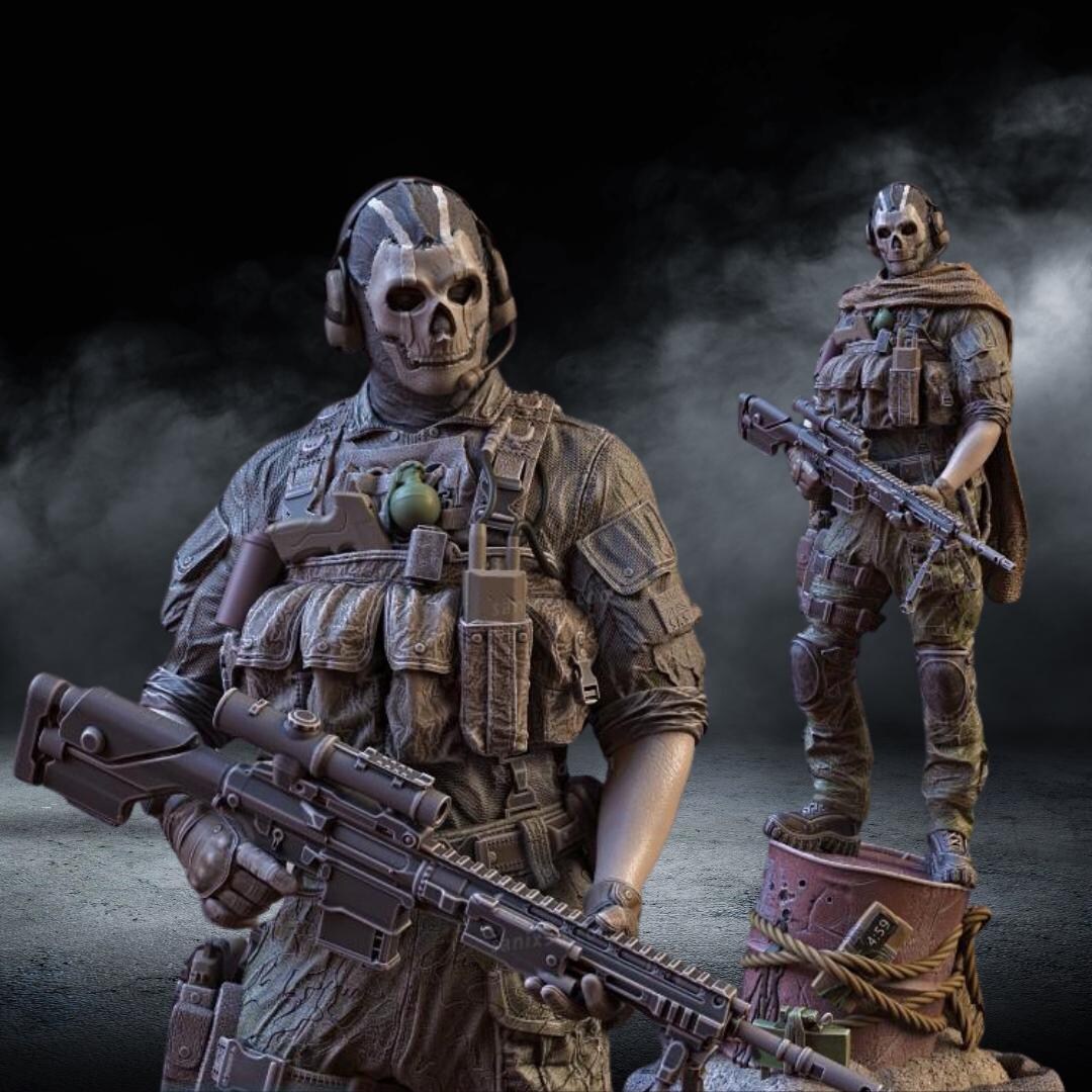 Ghost Call of Duty COD 3D STL File High Quality Ready to Print, Enjoy ...
