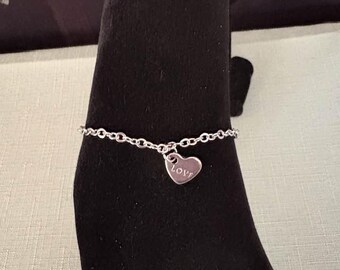 Personalized Heart Charm Bracelet