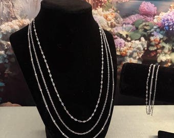 Layered Stainless Steel Necklace & Bracelet Set