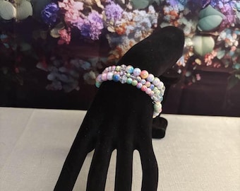 Beaded Wrap Bracelets | Cottagecore Memory Wire Bracelet