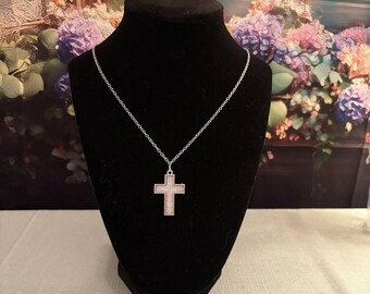Custom Color Resin Cross Necklace | Handmade Pendant | Stainless Steel Chain