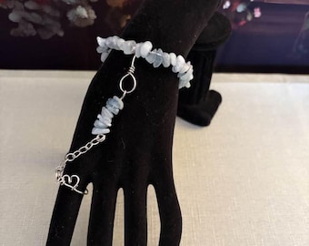 Handmade Aquamarine Unity Bracelet | Natural Stone Hand Chain Bracelet