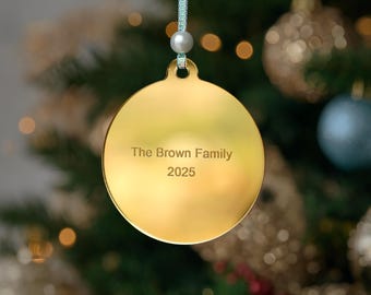 Personalized Gold Acrylic Family Christmas Ornament 2026