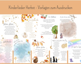 Herbst Vorlagen - Kinderlieder (9) Digitale Version