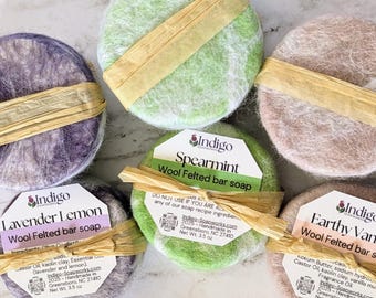 Felted Soap bar: Merino Wool or Alpaca, All-Natural, Handmade, Exfoliating