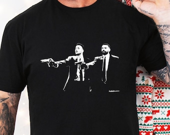 Diogo Jota & Mo Salah Pulp Fiction-stil T-shirt | Liverpool T-shirt | LFC | Liverpool FC | Scouser | Anfield | Liverpool-fanfotbollsgåva