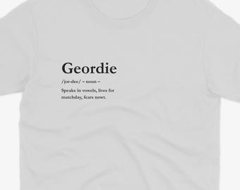 Camiseta con la definición de Geordie / Regalo del Newcastle / Camiseta del Newcastle / Nufc / Camiseta Geordie / Camiseta de fútbol divertida / Fan del Newcastle United