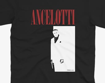 Carlo Ancelotti Scarface Style T Shirt | Real Madrid T Shirt | RMFC | Los Blancos | Bernabeu | Real Madrid Fan | Real Madrid Gift
