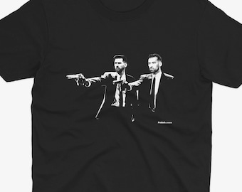 Lionel Messi & Sergio Busquets Pulp Fiction Style T Shirt | Barcelona T Shirt | Barcelona Fan | FC Barcelona T Shirt | Lionel Messi T Shirt