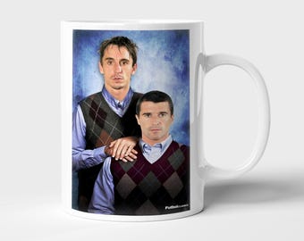 Gary Neville & Roy Keane-mugg | Inspirerad av Manchester United | Man United | Keane och Neville | Fotbollsmugg | Fotbollsmugg | Fotbollspresent