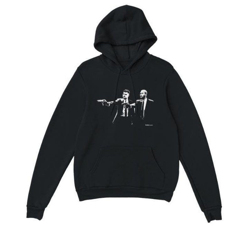 Joelinton & Bruno Guimaraes Pulp Fiction Style Hoodie | Newcastle Hoodie | Newcastle T Shirt | Nufc | Geordie T Shirt | Funny Football Tee image 1