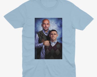 Pep Guardiola Phil Foden T Shirt Man City Gift Man City T