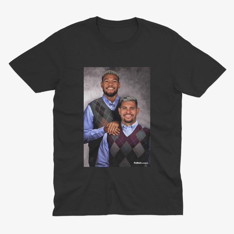 Joelinton and Bruno Guimaraes Step Brothers parody on black Newcastle United T Shirt for NUFC fans