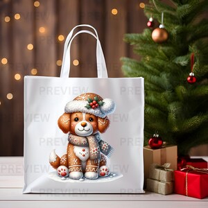 Watercolor Gingerbread Dog Clipart: Christmas Puppy PNG SVG JPG ...