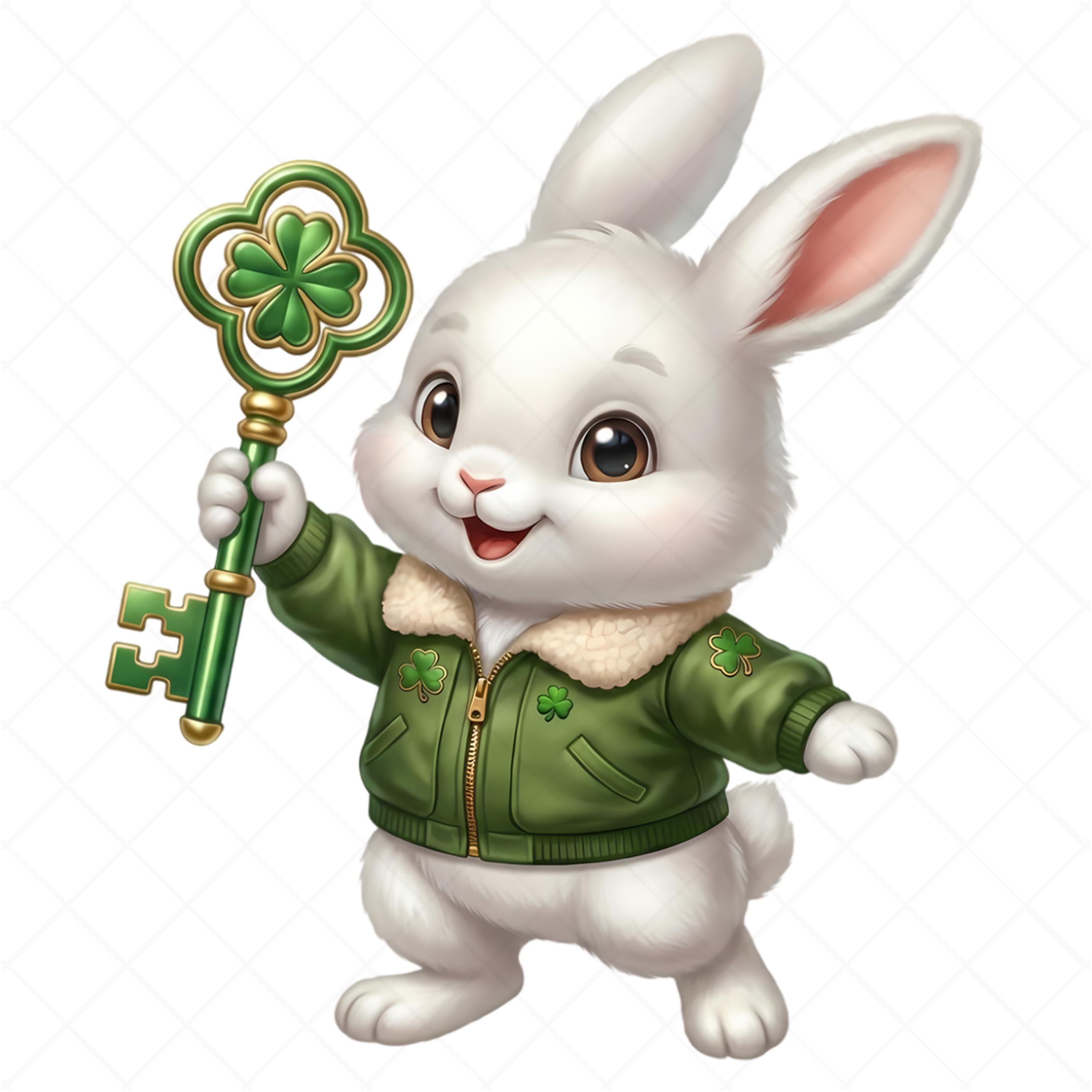 Shamrock Rabbit 15 St. Patricks Day Bunny Pngs, Cute Irish Rabbit Clipart, Lucky ...