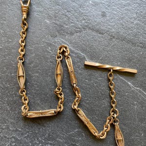 Heavy Antique Nonpareil Gold Filled Fancy Link 12&quot; Pocket Watch Chain Victorian The Best Thick