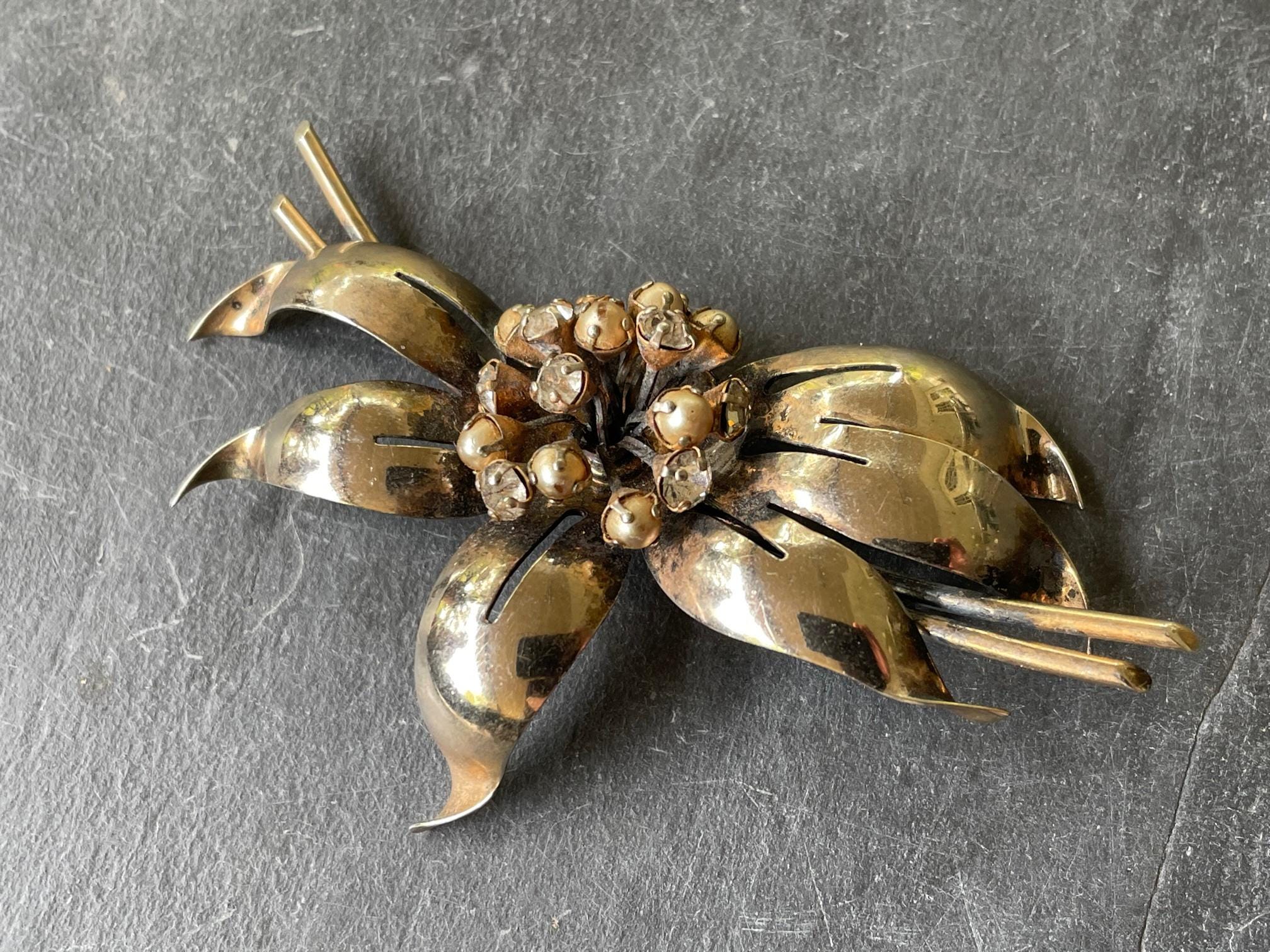 Vieille Broche Fantaisie à Restaurer - Bijou Rétro Années 80