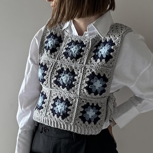 Handmade Crochet Granny Square Vest - Boho Style