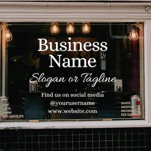 Customizable Business Decal / Custom vinyl lettering door sign / Outdoor window stickers / Personalized storefront logo, text, QR, variable