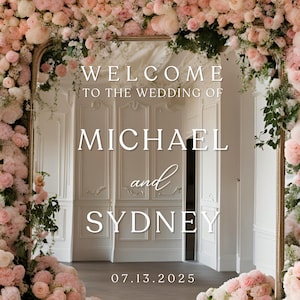 Wedding Welcome Sign Decal, Personalized Couples Names and Dates, Bridal Shower Mirror, Wedding Welcome Sign, Wedding Decor