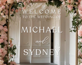 Wedding Welcome Sign Decal, Personalized Couples Names and Dates, Bridal Shower Mirror, Wedding Welcome Sign, Wedding Decor