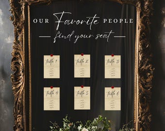 Our Favorite People find your seat Wedding Sign Vinyl Decal, Mirror Sticker, Vinyl Lettering Fast