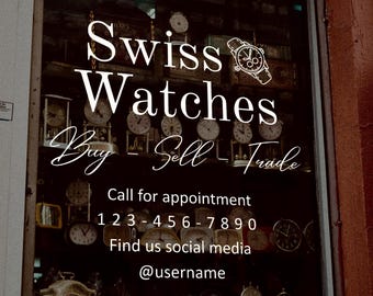 Fully Customizable Vinyl Decal - Your Business Name or Logo - Custom Business Window Lettering - Personalized Sign - Weatherproof Stickers