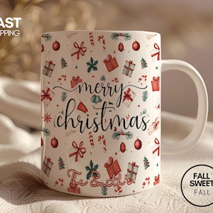 Personalized Christmas Cup, Family Name Christmas Mug, Christmas Gift For friends, Christmas Mugs, Christmas Gift, Merry Christmas Mug, Gift