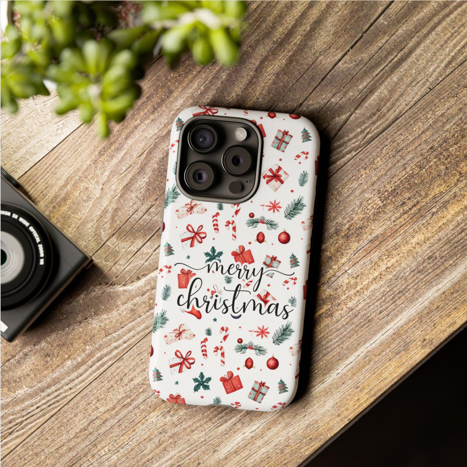 Merry Christmas Phone Case, Christmas Phone Case Gift for iPhone 16 15
