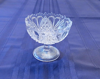 Rare Crystal Cut Glass Stemmed Bowl, Candy Bowl, Vintage Crystal, Perfect as a Gift, Classic