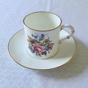 Vintage and Rare Royal Worcester Tea Cup and Saucer, Demitasse cup, Made In England, Fine Bone China Tea Cup, Mint Condition, Beautiful Tea