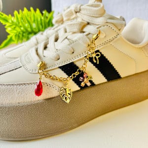 Custom Shoe Charms Chain, Build Your Own Gold Shoe Sneaker charms, Shoelace Charms, Gems Shoe Accessories, Shoe Charm Jewelry, Gift For Her