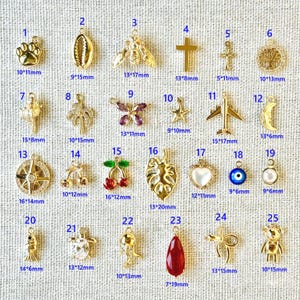 Gold Add On Charm, Gold Charms for Necklace, Gold Charm/Pendant, DIY Jewelry Component Bracelet Earrings Making, Journal Charms Gift For Her
