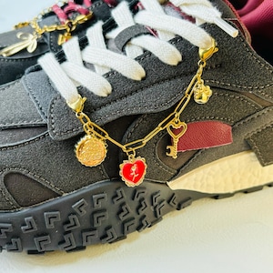 Custom Shoe Charms Chain, Build Your Own Gold Shoe Sneaker charms, Shoelace Charms, Gems Shoe Accessories, Shoe Charm Jewelry, Gift For Her