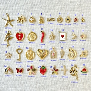 Gold Add On Charm, Gold Charm/Pendant, Gold Charms for Necklace, DIY Jewelry Component Bracelet Earrings Making, Journal Charms Gift For Her