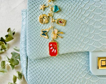 Build Your Own Gold Bag Charm, Custom Bag Charms Chain, Car Keychains, Charm Keychains, Bag Accessories, Purse Charms, Birthday Gift For Her