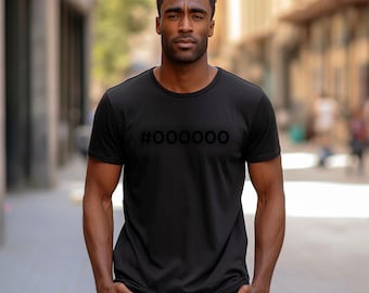 Minimalist Unisex Heavy Cotton Tee - #000000 | Graphic Designer's Black HEX Code shirt