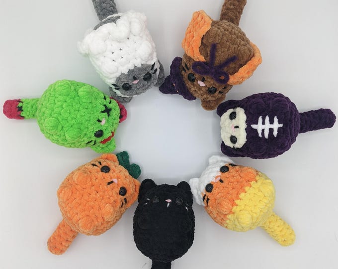 Handmade Crochet Halloween Cat Plushies