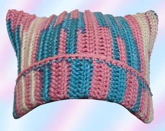 Handmade Crochet Pride Cat Beanies