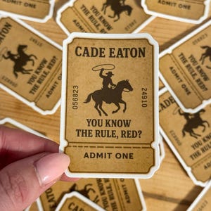 Cade Eaton You Know the Rule Red Sticker | Chestnut Springs Series