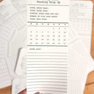 2026 January-December Reading Wrap Up Logs Bookmarks Reading Journal
