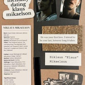 Kit de inicio de página de álbum de recortes de Klaus Mikaelson