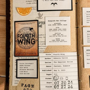 May include: A book cover for "Fourth Wing" by Rebecca Yarros, part of the "The Empyrean Series". The cover features a dragon with a fourth wing, a fantasy and romance novel published May 2, 2023. The book has 512 pages and is rated five stars.