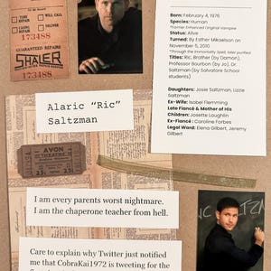 Alaric "Ric" Saltzman Scrapbook Page Starter Kit