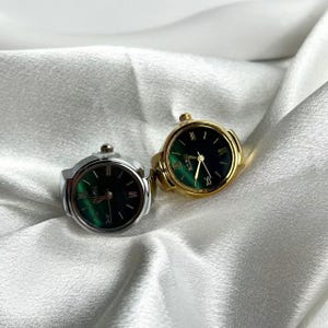 Anillo de reloj vintage, anillo de reloj para hombres y mujeres, reloj de disco vintage, reloj de pareja de aleación, anillo de reloj ajustable de la década de 2000, regalos de Navidad