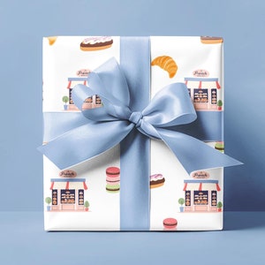 French Bakery Wrapping Paper: Parisian Pastries Gift Wrap