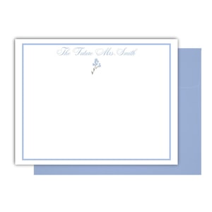 Future Mrs. Notecards - Personalisierte A2 Brautpartykarten, Hochzeitsglocken, Blumen- und Blaue Blumendesigns, kundenspezifische Verlobungskarten